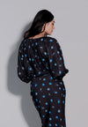 Holiday 2025 Idinna Quarter Sleeve Top (Printed Black)