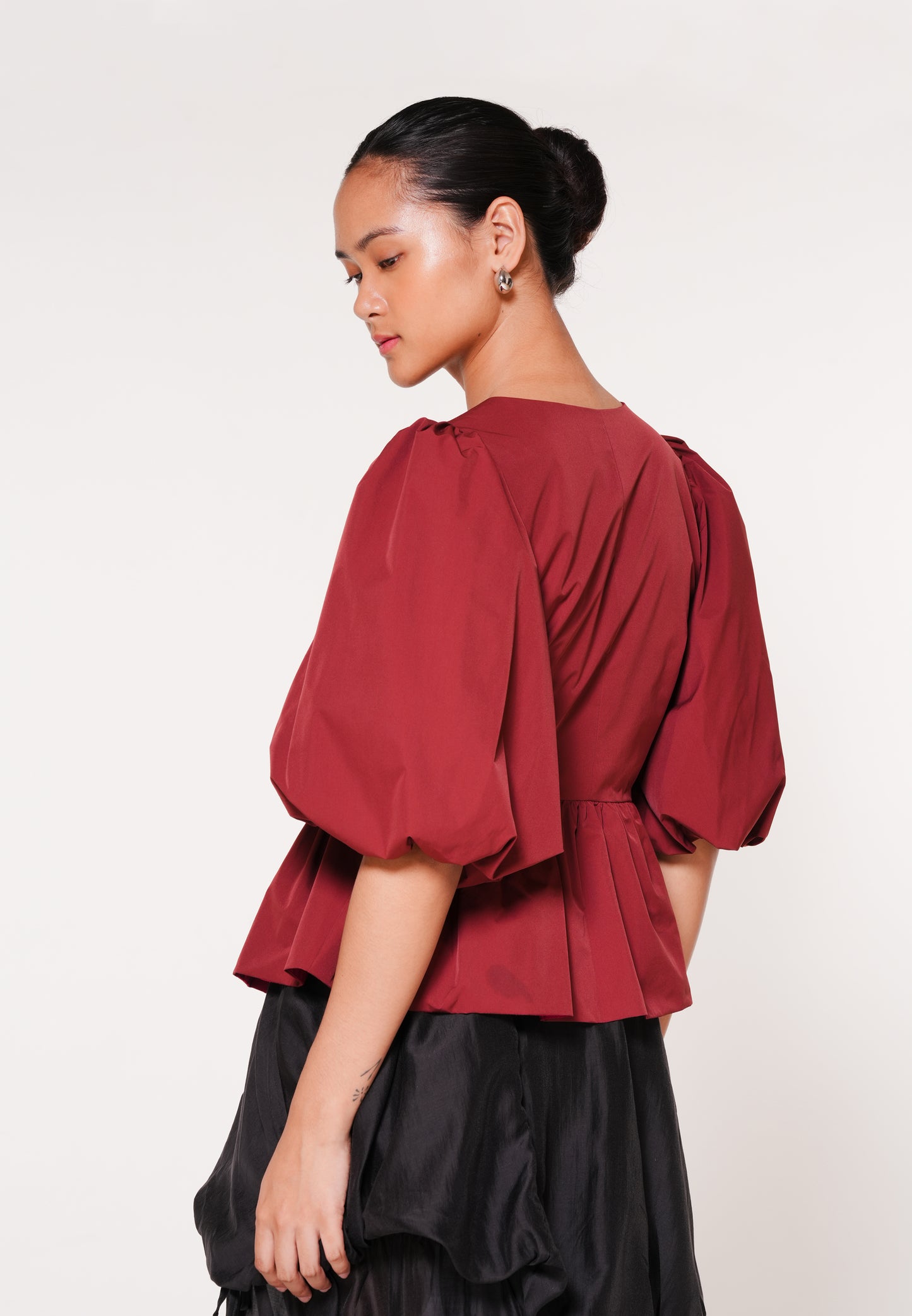 Raf Igara Quarter Sleeve Top (Burgundy)