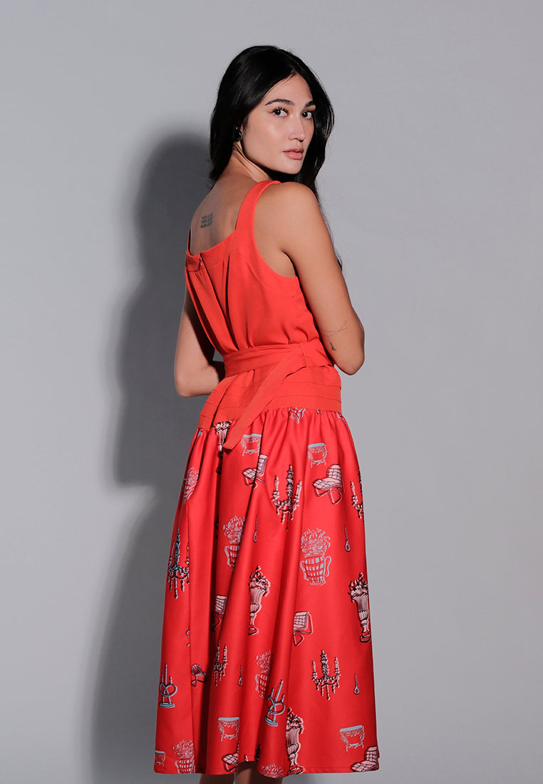 Holiday 2025 Ikeya Sleeveless Dress  (Red)