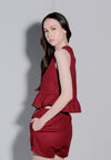 Holiday 2025 Imma Top And Shorts Set Top (Burgundy)