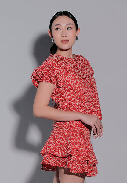 Holiday 2025 Infinity Short Sleeve Top (Red)