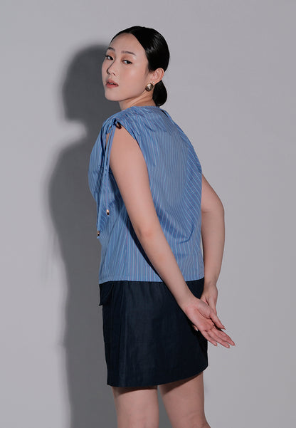 Holiday 2025 Inka Extended Sleeve Dress (Striped Blue)