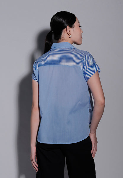 Holiday 2025 Iran Short Sleeve Top (Striped  Blue)