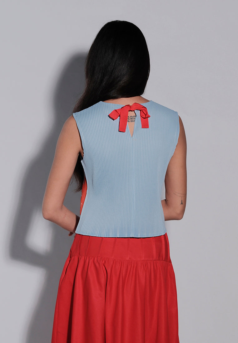 Holiday 2025 Irley Sleeveless Top (Printed Blue)