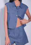 DNM Studios x Raxenne Isabelas Sleeveless Top (Blue)
