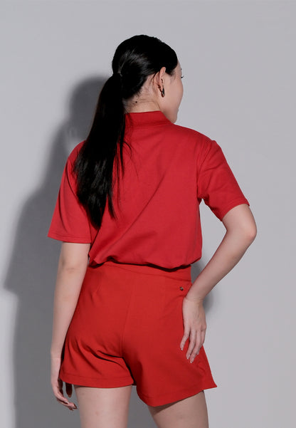 Holiday 2025 Isha Short Sleeve Sportshirt Top (Red)