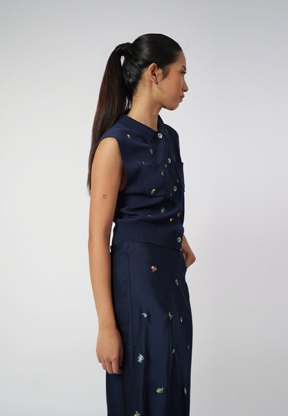 Raf Izobel Sleeveless Top (Navy)