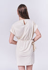 Jance Short Sleeve Dress (Beige)