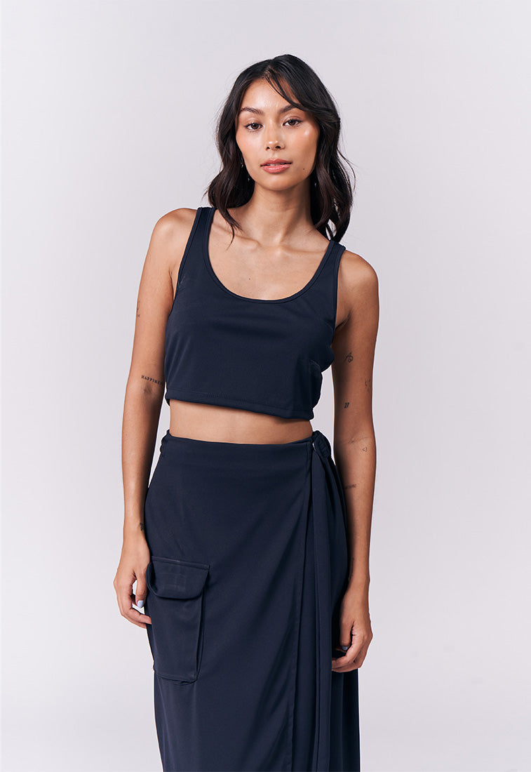 Jazmine Sleeveless And Skirt (Navy)