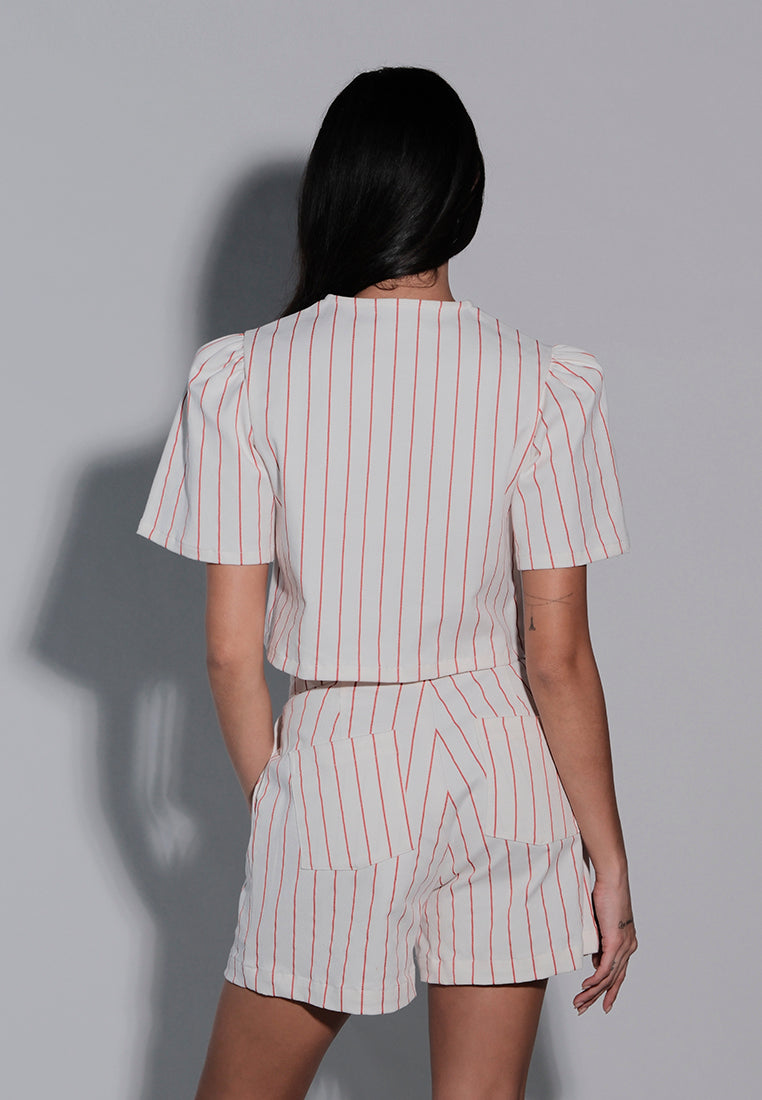 Holiday 2025 Jentrie Short Sleeve Top (Red/White)