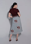 Holiday 2025 Jitters Short Sleeve Dress (Maroon/Mint)