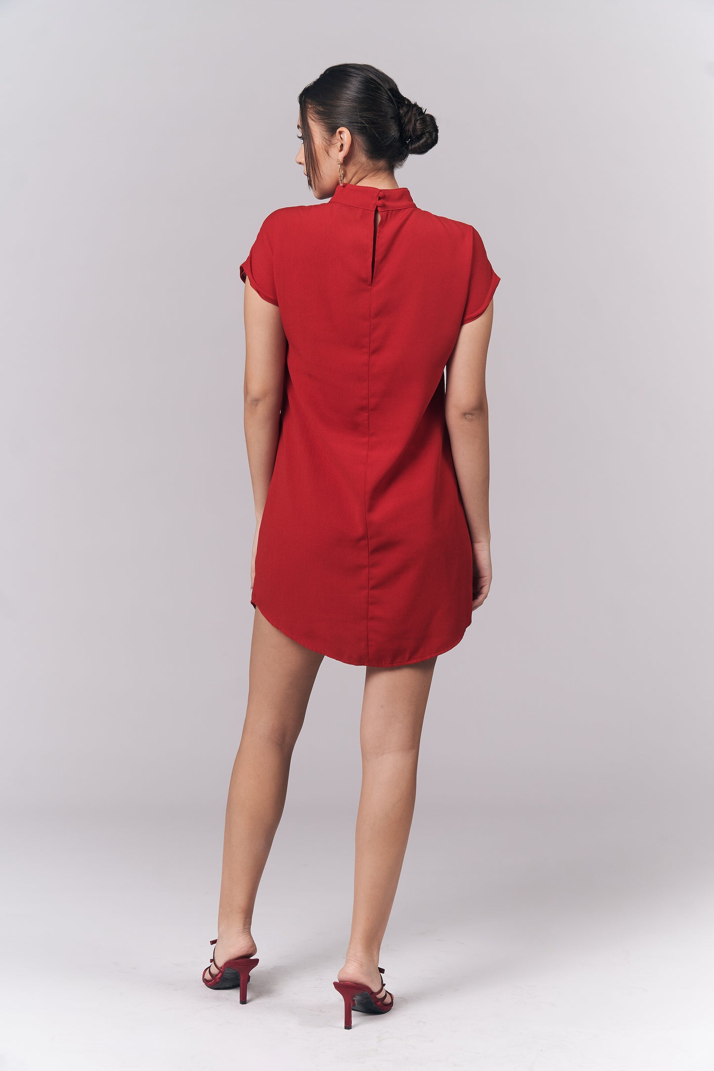 Joyous Short Sleeve Dress (Red)