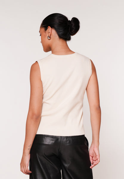 Raf Kanza Sleeveless Top (Cream)