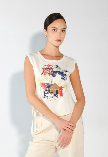 Sari- Sari Laoag Sleeveless Top (Off-white)