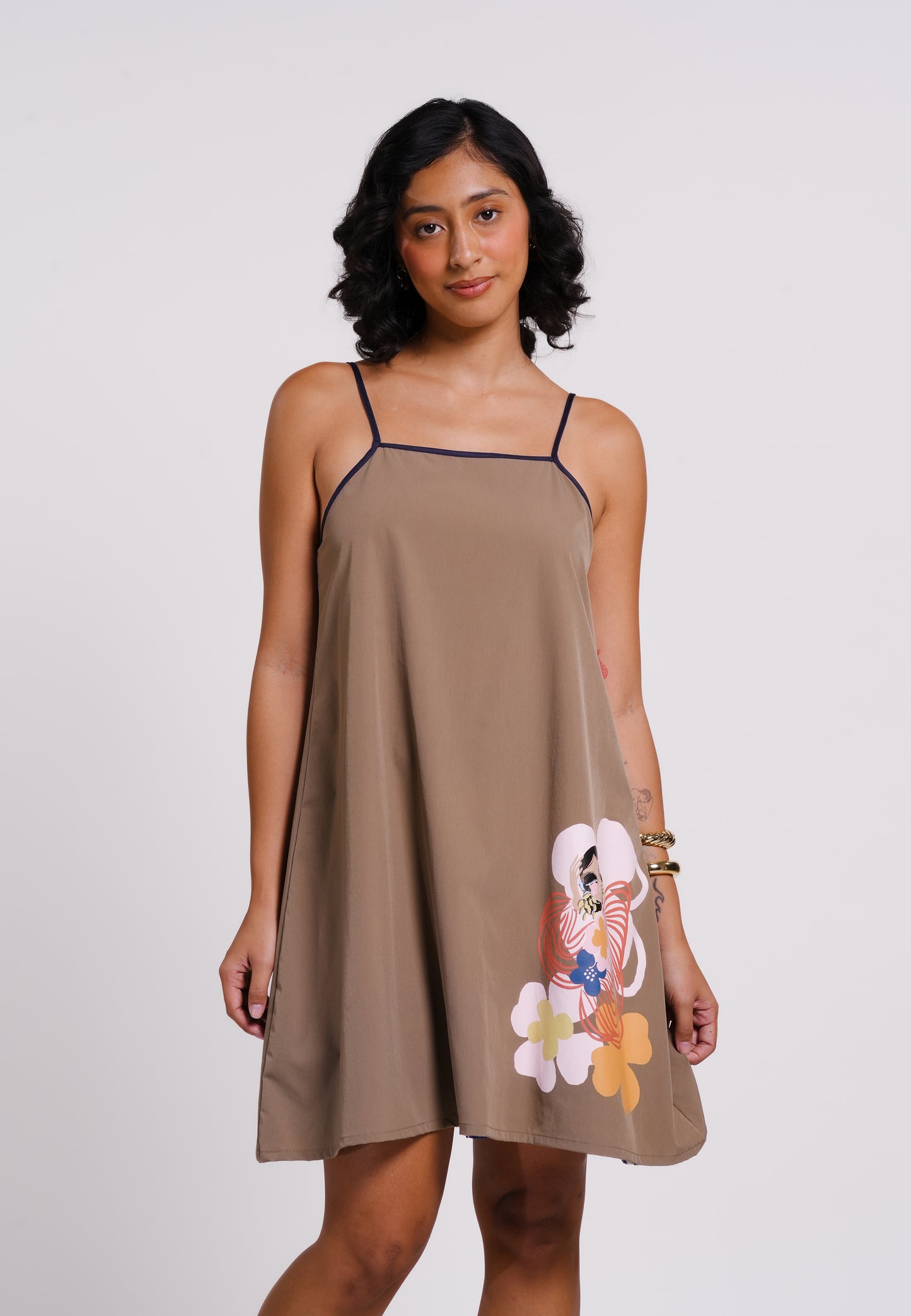 Archetype Summer Essentials Lucky Reversible Sleeveless Dress (Printed Brown)