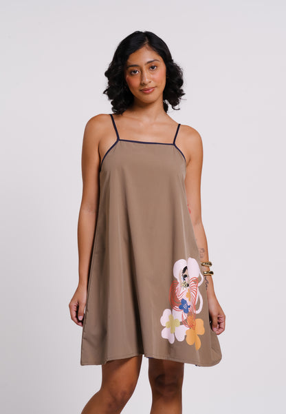 Archetype Summer Essentials Lucky Reversible Sleeveless Dress (Printed Brown)