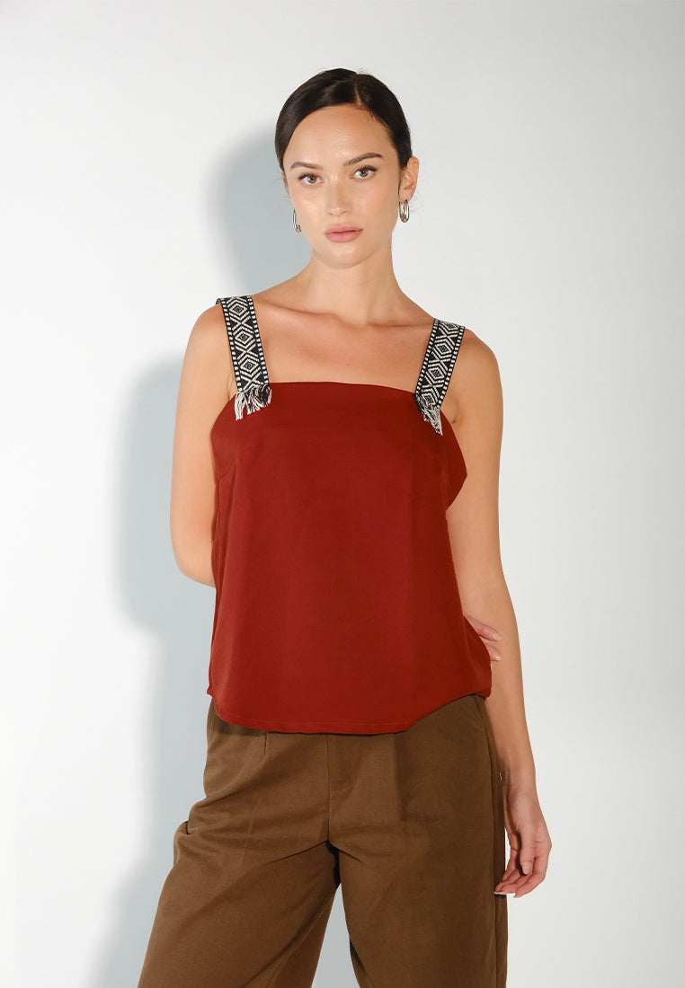 Sari- Sari Luway Sleeveless Top (Rust)