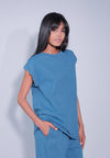 DNM Studios x Raxenne Magnifica Short Sleeve Shirt Top (Blue)