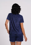 Archetype Summer Essentials Monroe Short Sleeve Top (Spot Print Navy)