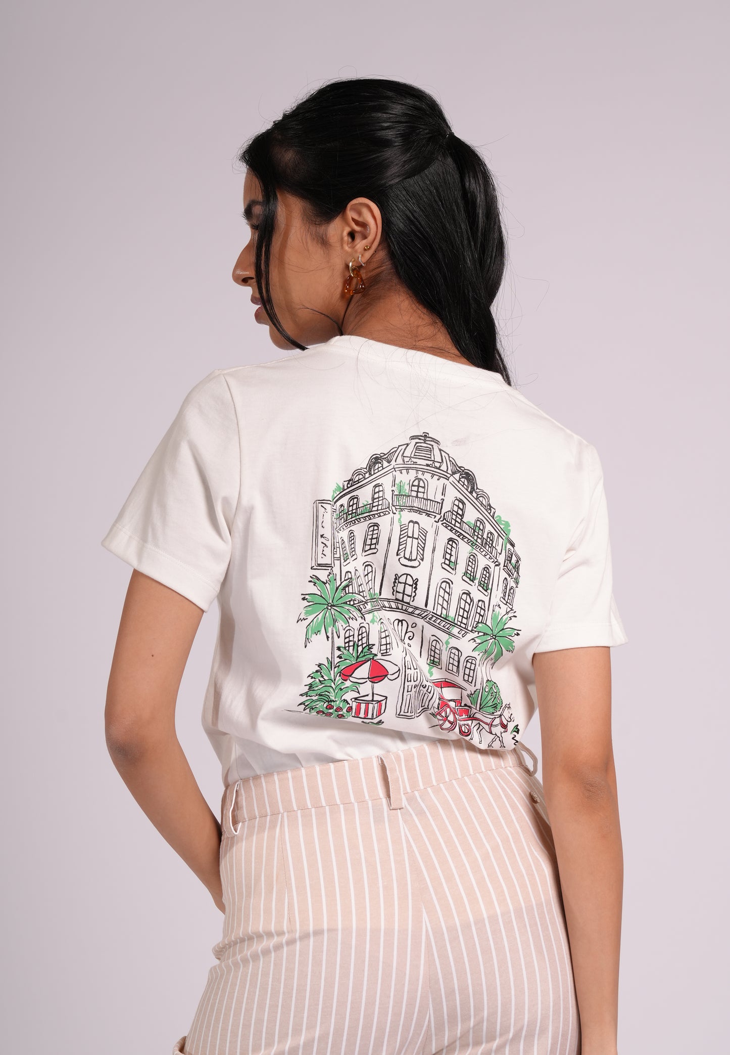 Summer Tees 2026 Odesa Short Sleeve Shirt Top(White)