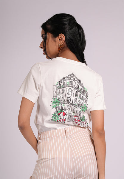 Summer Tees 2026 Odesa Short Sleeve Shirt Top(White)