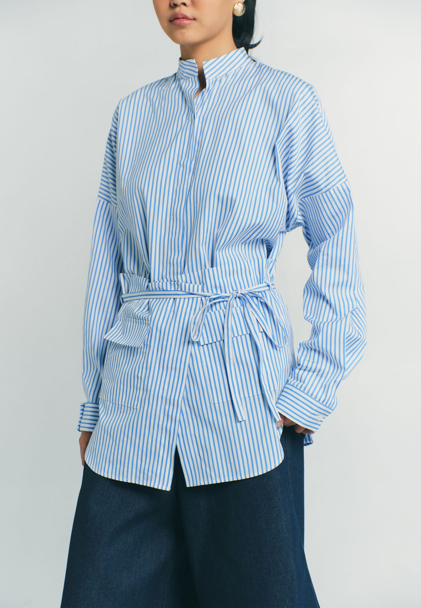 RAF Pear Long Sleeve W/ Belt (Blue )