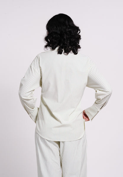 Archetype Summer Essentials Quanna Long Sleeve Top (Striped Green)