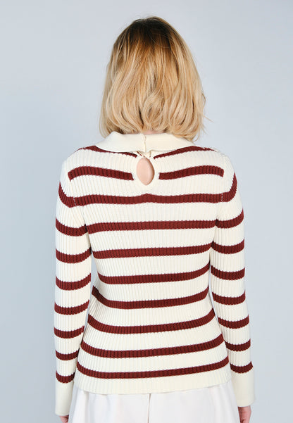Raf Dara Long Sleeve Top (White/Rust)