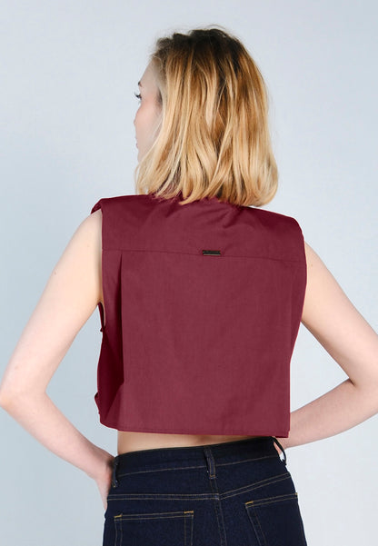 Raf Fowler Sleeveless Top (Maroon)