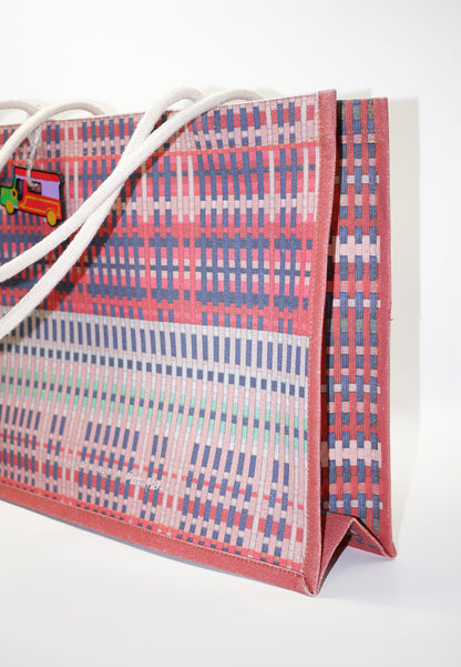 Plains & Prints × Pete Rich Tote Bag W/ Charm (Pink/Green)