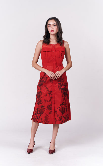 Rozalia Sleeveless Dress (Red)