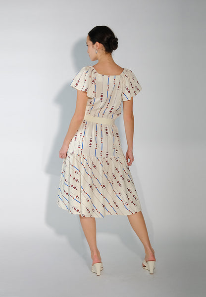 Sari- Sari Sorsogon Short Sleeve Dress (Cream)