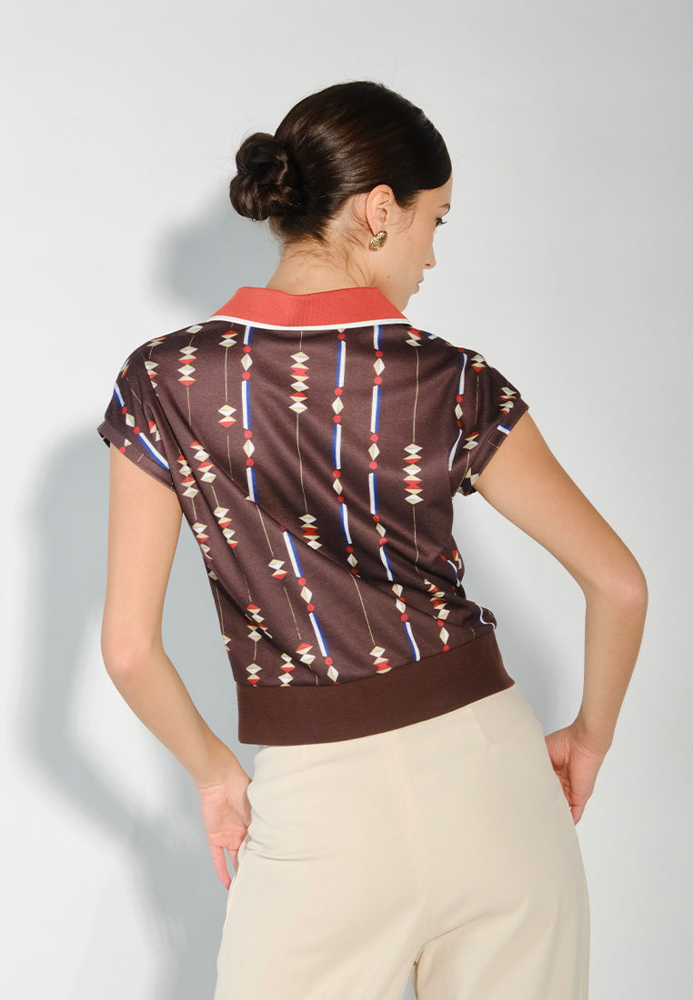 Sari- Sari Sorsogon Short Sleeve  (Printed Brown)