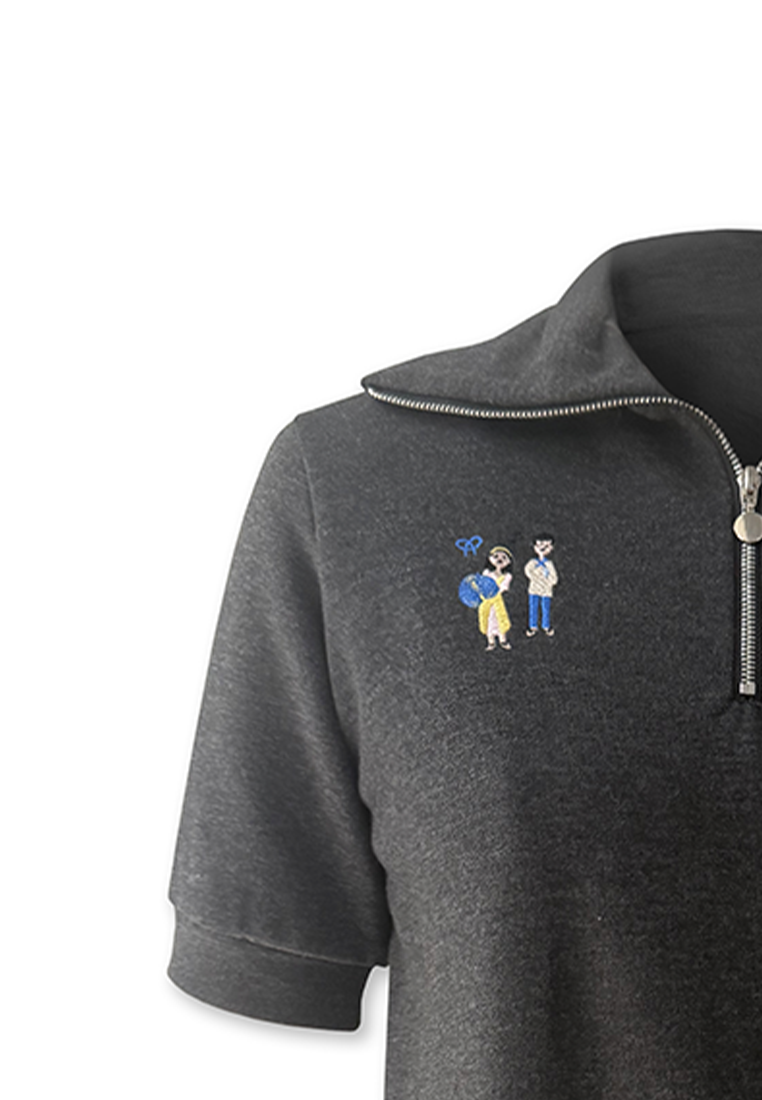 Plains & Prints × Pete Rich Short Sleeve Sportshirt Top (Dark Gray)