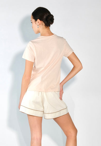 Culturatees Tanyag Short Sleeve Shirt Top (Beige)