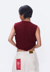 Plains & Prints X Randolf Wave Sleeveless Vest (Oxblood)