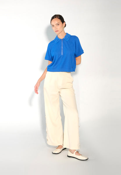 Sari- Sari Aklan Short Sleeve Top (Blue)