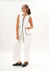 Archetype Refined Alloy Sleeveless Dress (White/Black)