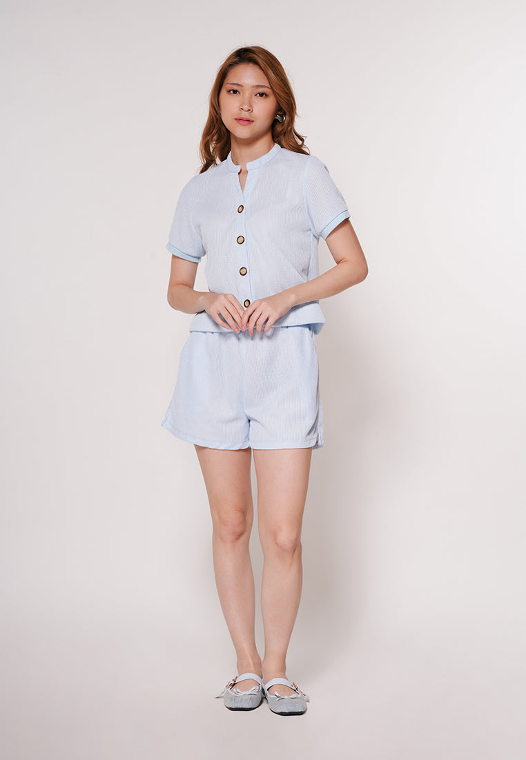 Amder Short Sleeve Top (Light Blue)