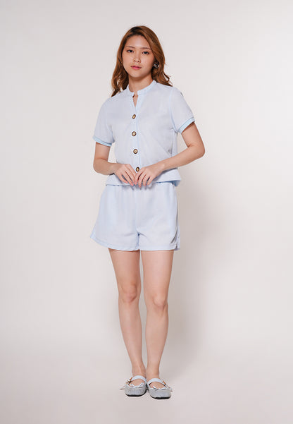 Amder Short Sleeve Top (Light Blue)