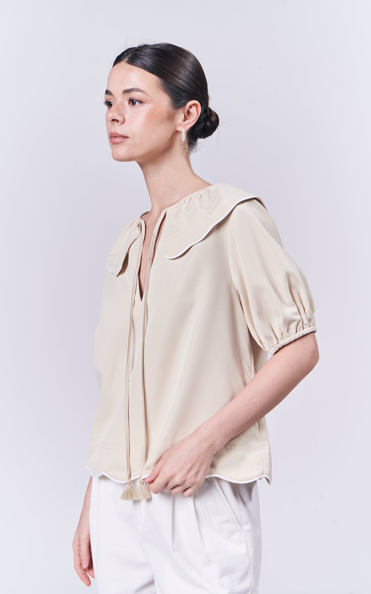 Almare Annaheim Short Sleeve Top (Butter)