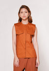Archie Sleeveless Top (Camel)