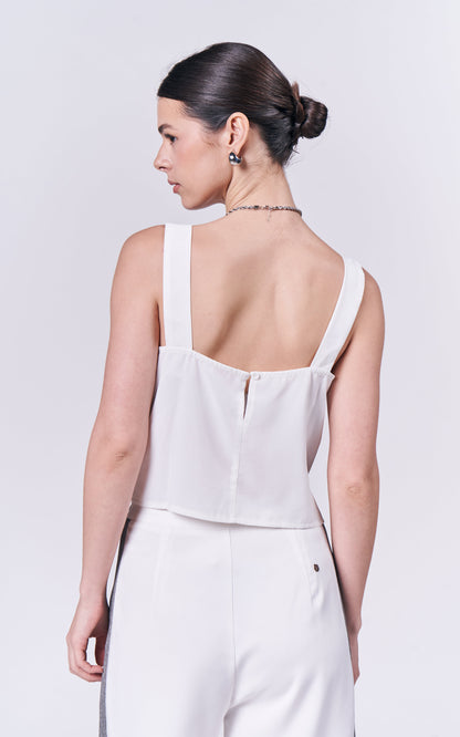 Almare Arella Sleeveless Top (White)