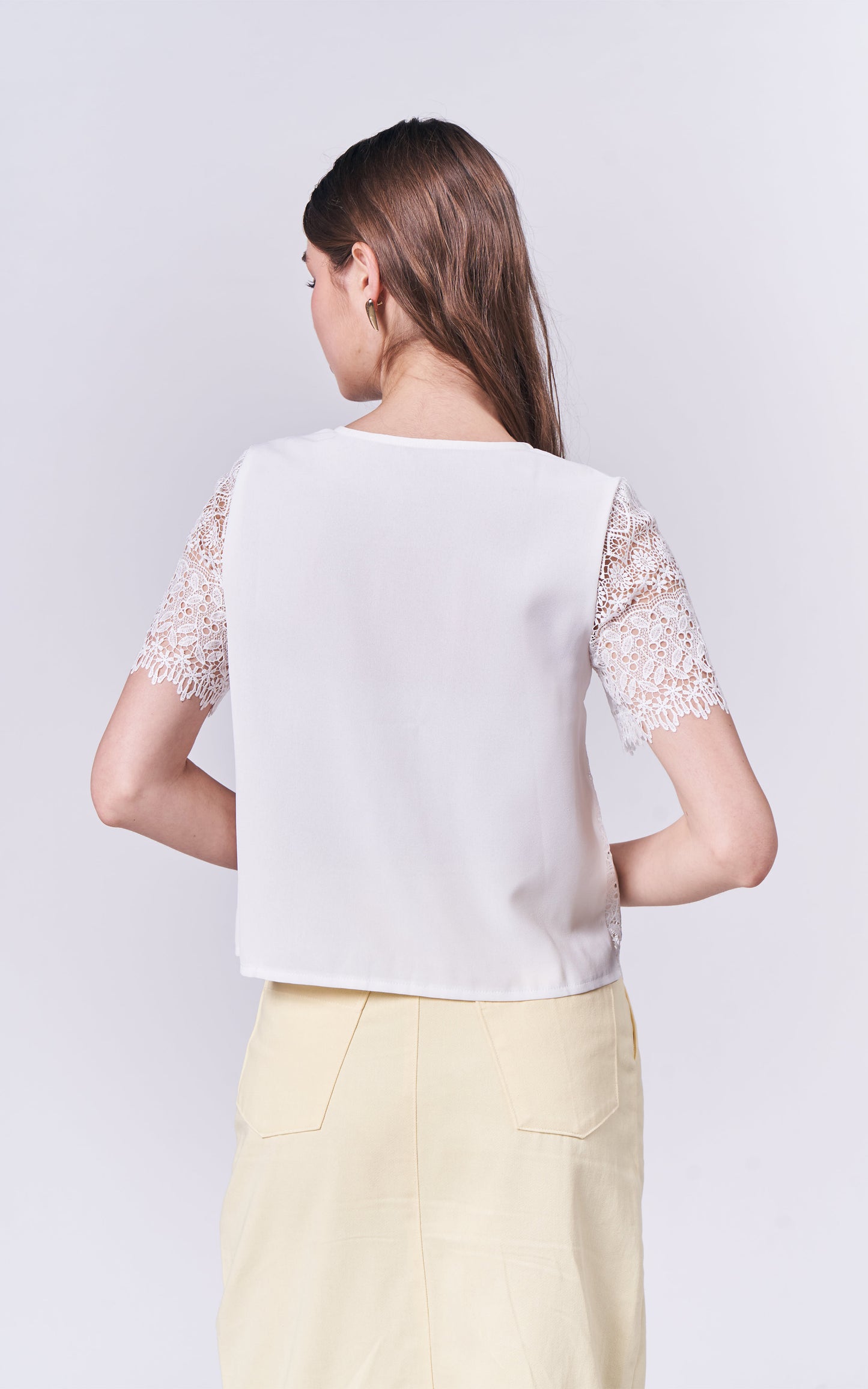 Almare Arella Short Sleeve Top (White)