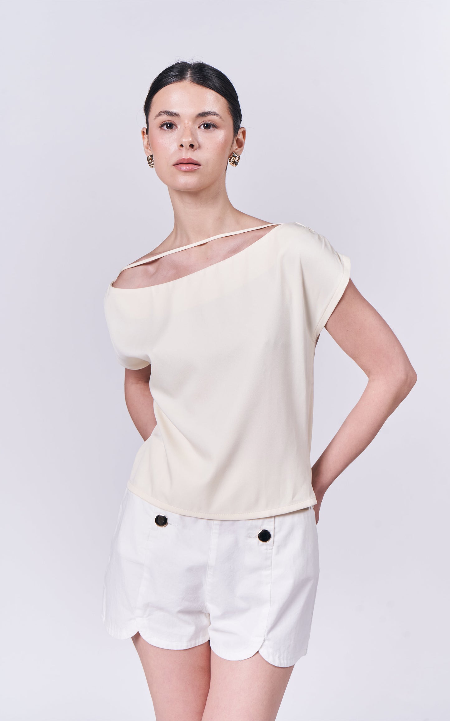 Almare Ashdale Short Sleeve Top (Butter)