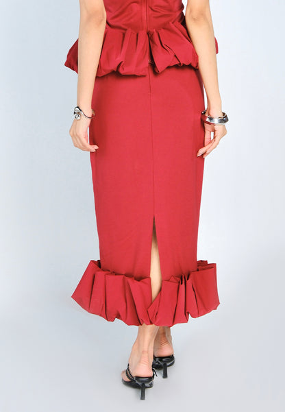 Mark Bumgarner X Vania Romoff For Plains & Prints Greta Skirt (Red)