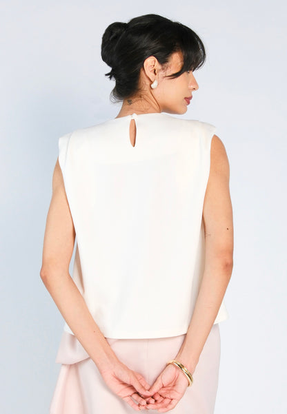 Mark Bumgarner X Vania Romoff For Plains & Prints Ava Sleeveless Top (Off-white)