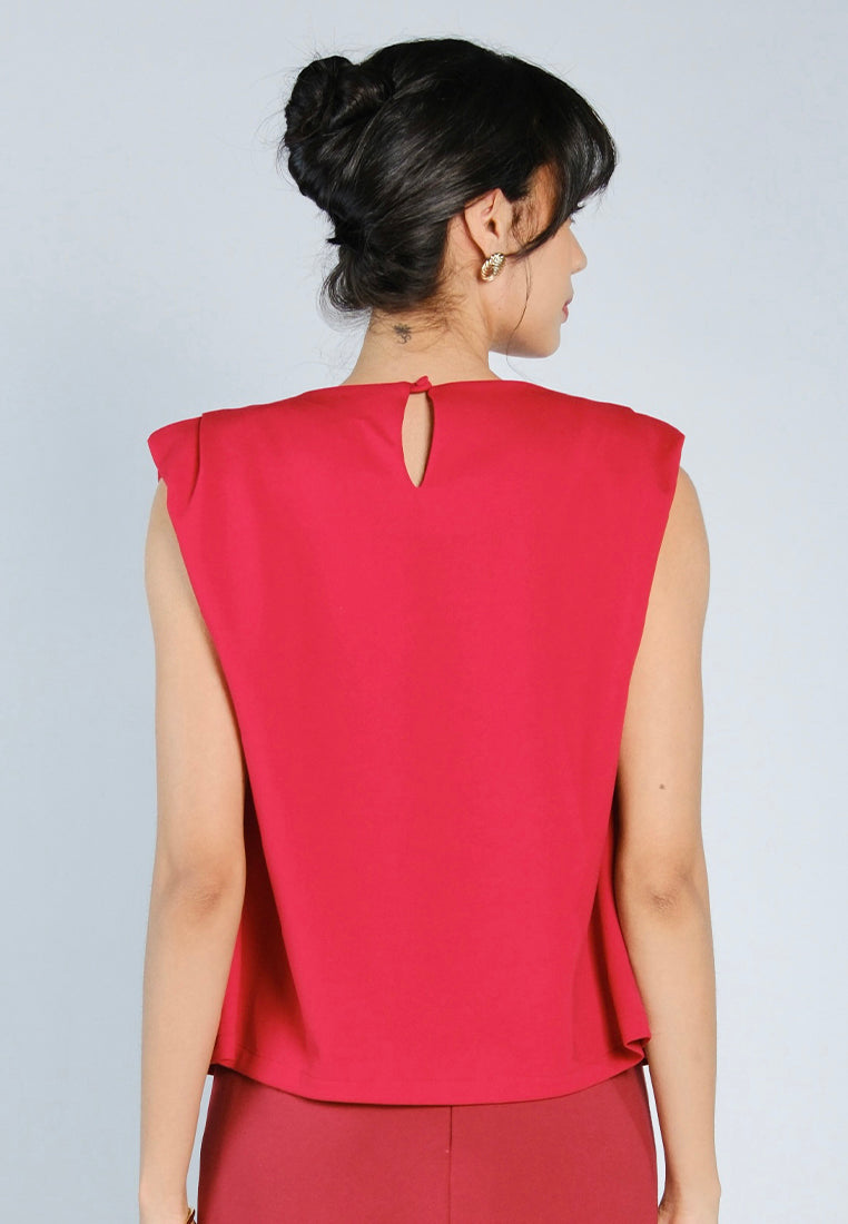 Mark Bumgarner X Vania Romoff For Plains & Prints Ava Sleeveless Top (Red)