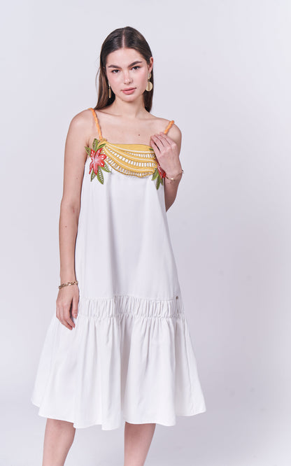 Summer Dresses 2025 Banana Sleeveless Dress (Offwhite)