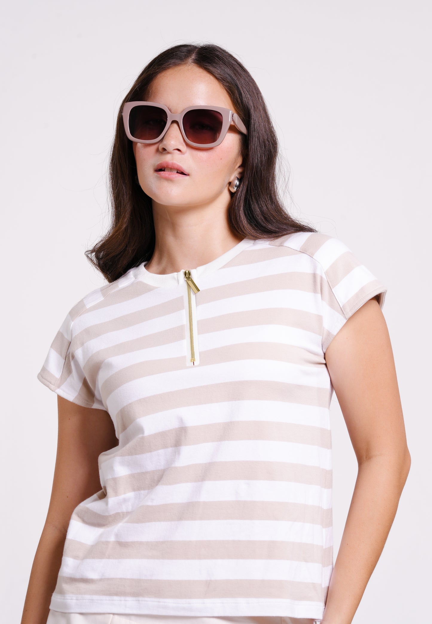 Bavin Sleeveless Top (Striped Mocha)
